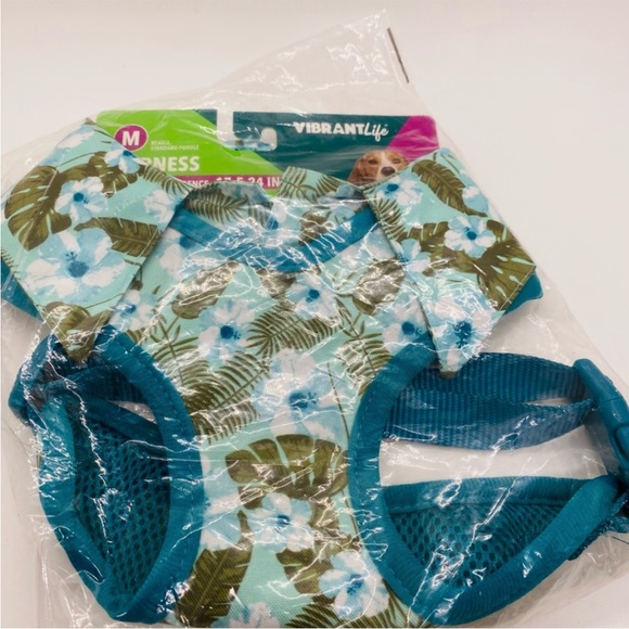 NWT Vibrant Life Dog Harness Hawaiian Shirt Harness Blue Green Medium(50 pounds) - Picture 6 of 6